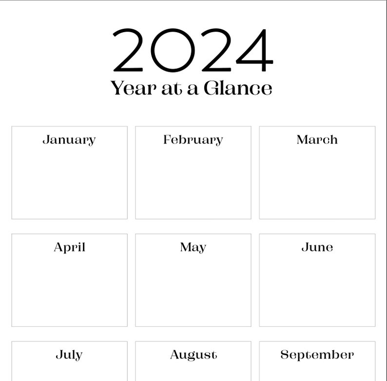 PRINTABLE 2024 Wall Calendar Digital PDF Instant Download Etsy