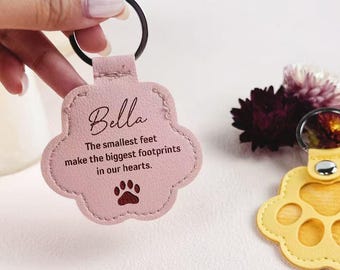 Llavero personalizado de piel vegana conmemorativa de pelo de mascota - Recuerdo de pelo de mascota
