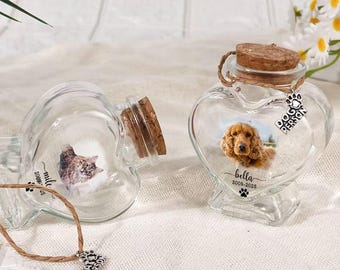 Pet Fur Keepsake Jar: Glass Pet Memorial
