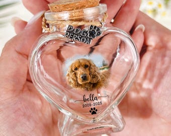 Jarrón conmemorativo personalizado de pelo de mascota: recuerdo con retrato personalizado