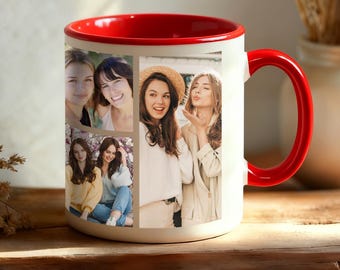 Custom Photo Collage Coffee Mug, Coffee Cup Gift for Family, Personalized Images Mugs