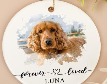 Adorno conmemorativo personalizado con foto para mascotas: regalo de condolencias para perros, adorno navideño