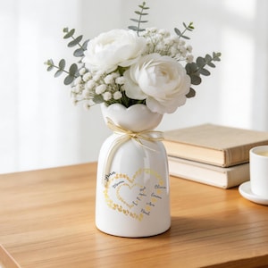 Personalized Mom Grandma Heart Flower Vase, Custom Names Family Flower Vase, Mum & Nana Generations Gift, Mother's Day Vase with kids Names