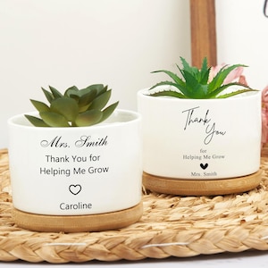 Piante in vaso personalizzate, Grazie per avermi aiutato a crescere, Regali di ringraziamento per gli insegnanti, Vaso per piante grasse