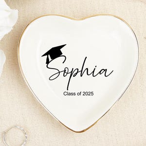 Personalisierte Abschlussringschale, kundenspezifischer Name Abschluss Bachelors Masters MBA PHD, graduierte Geschenke, Klasse von 2025, Geschenke für Tochter, Freund