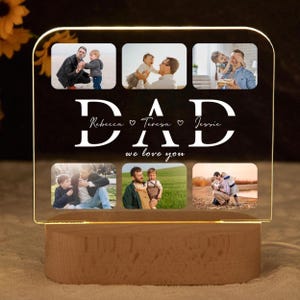 Personalized Photo Night Light: Custom Dad Gift