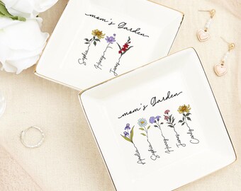 Portagioie in ceramica personalizzato: porta anelli da giardino della nonna