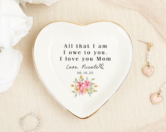 Personalized Ceramic Jewelry Dish, Mother's Day Gift, Mom Ring Dish