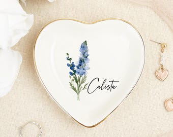 Handgemachte Blumen Ring Schale: Keramik Schmuckschatulle