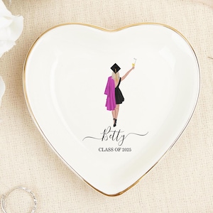 Personalized Graduation Ring Dish: Ceramic Keepsake Jewelry Holder