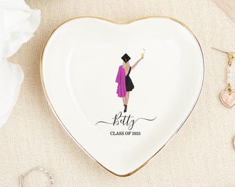Personalized Graduation Ring Dish: Ceramic Keepsake Jewelry Holder