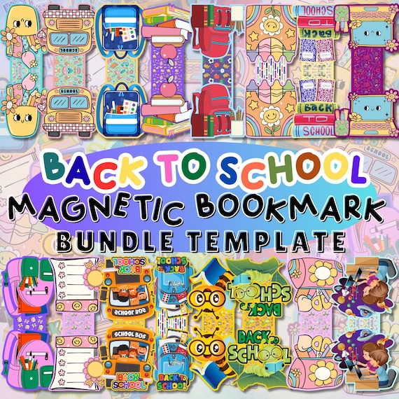 Back-to-School Magnetic Bookmark Templates: Printable DIY (PDF & PNG Files)