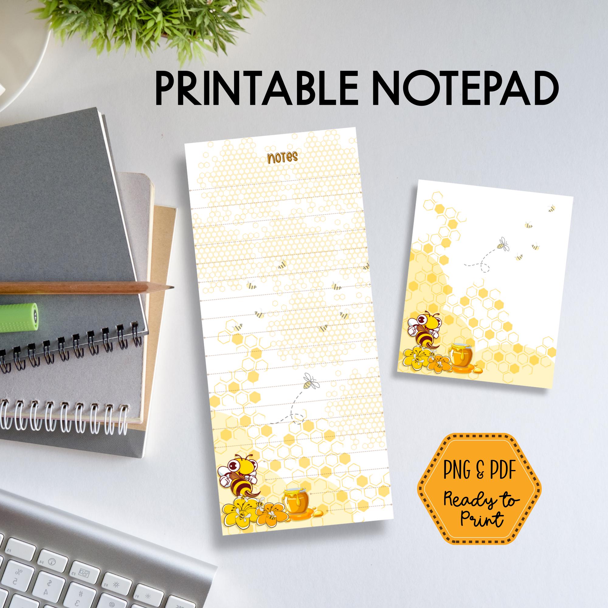 Printable Bee Notepad Bundle – Digital Download | 3.5