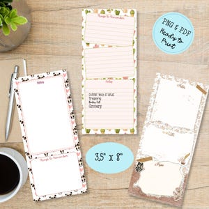 Notepad Templates | Digital Download | 6 Printable Designs (3.5"x8") - Etsy