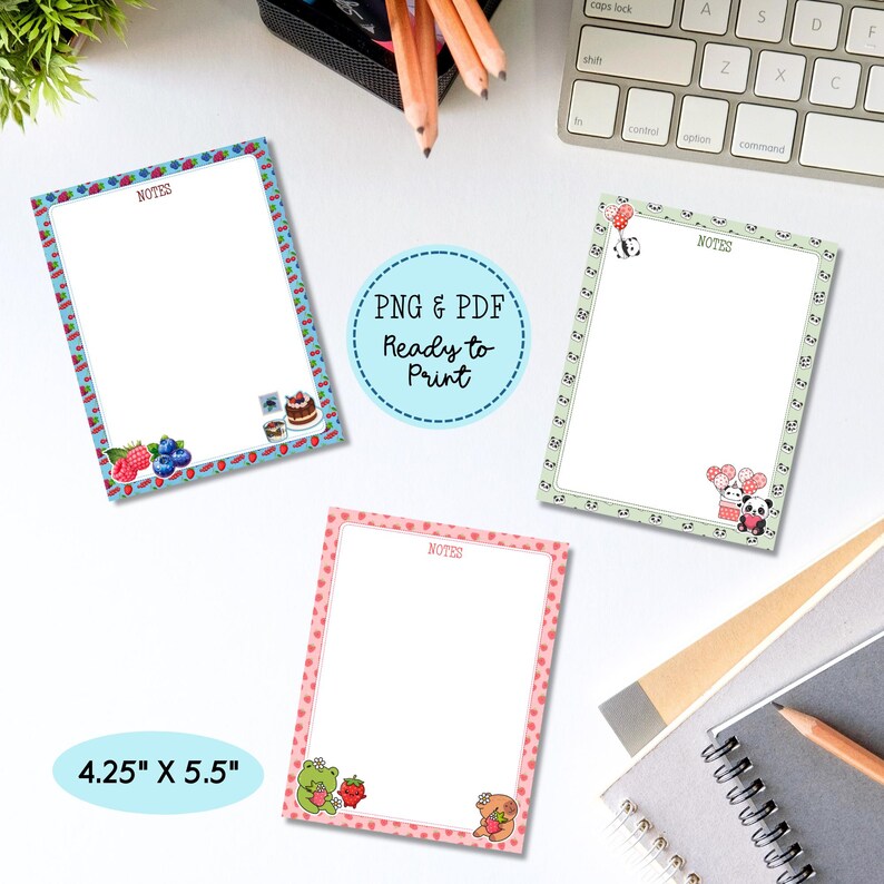 Printable Notepad Bundle | 6 Designs (PDF & PNG Digital Download) - Etsy