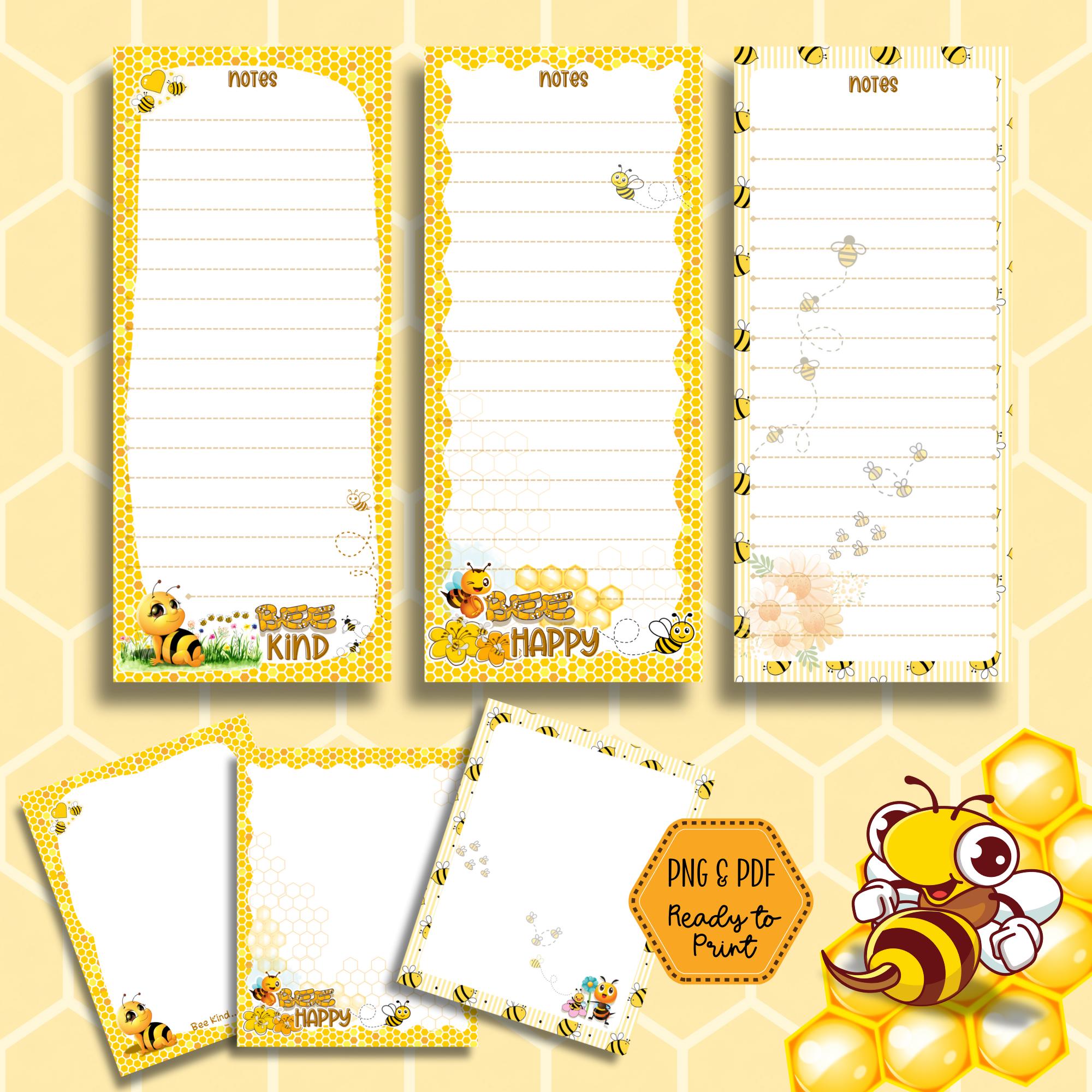 Printable Bee Notepad Bundle – Digital Download | 3.5