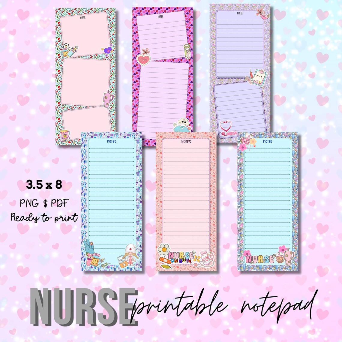 Nursing Notes Folder Nurse Notepad Designs | Medical Notes Pages (PDF, PNG) - Etsy