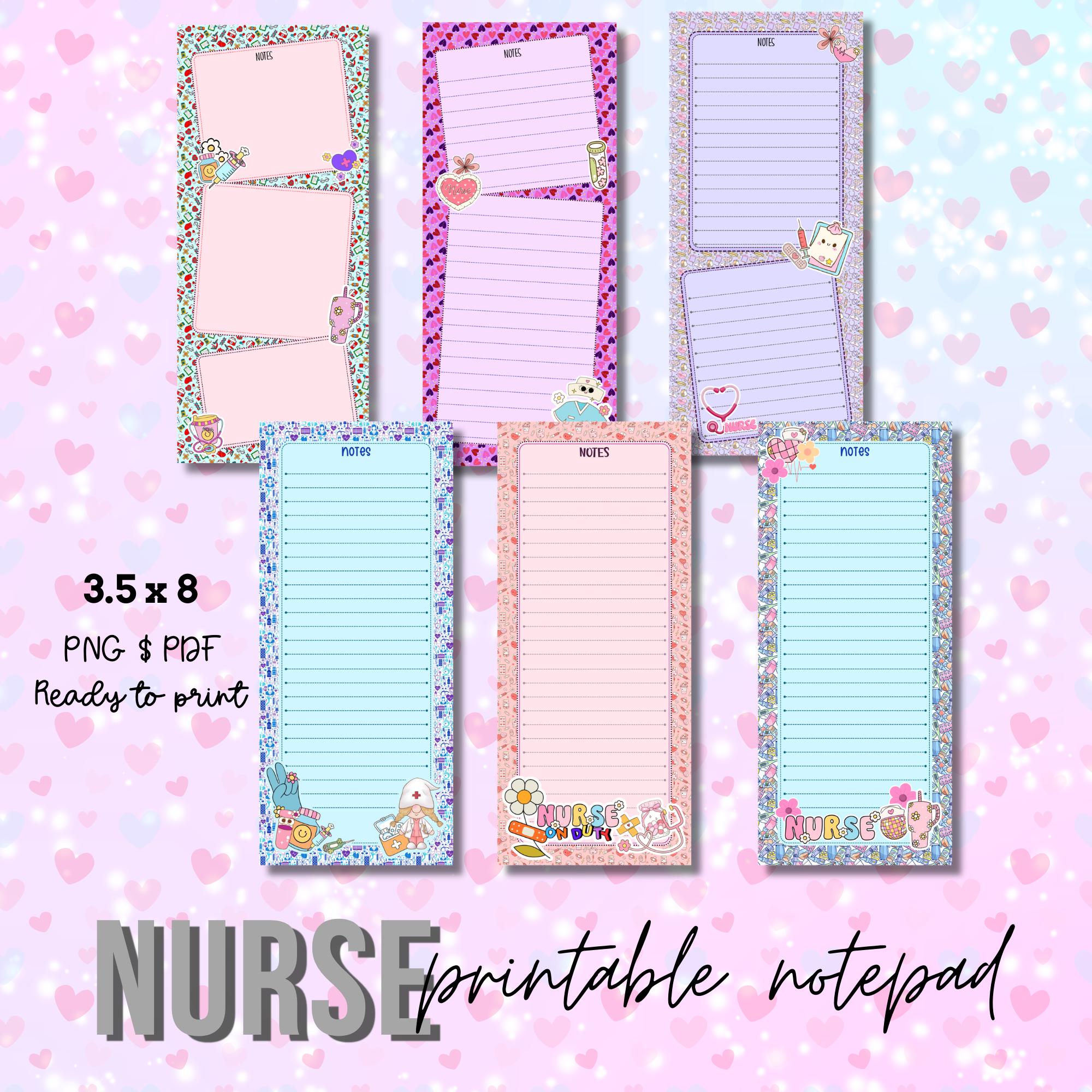 Pretty Med Notes Nurse Notepad Designs | Medical Notes Pages (PDF, PNG) - Etsy