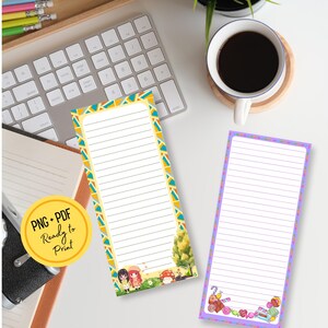 DIY Notepad Template Bundle: Print Ready PDF & PNG (3.5x8 In) Digital ...