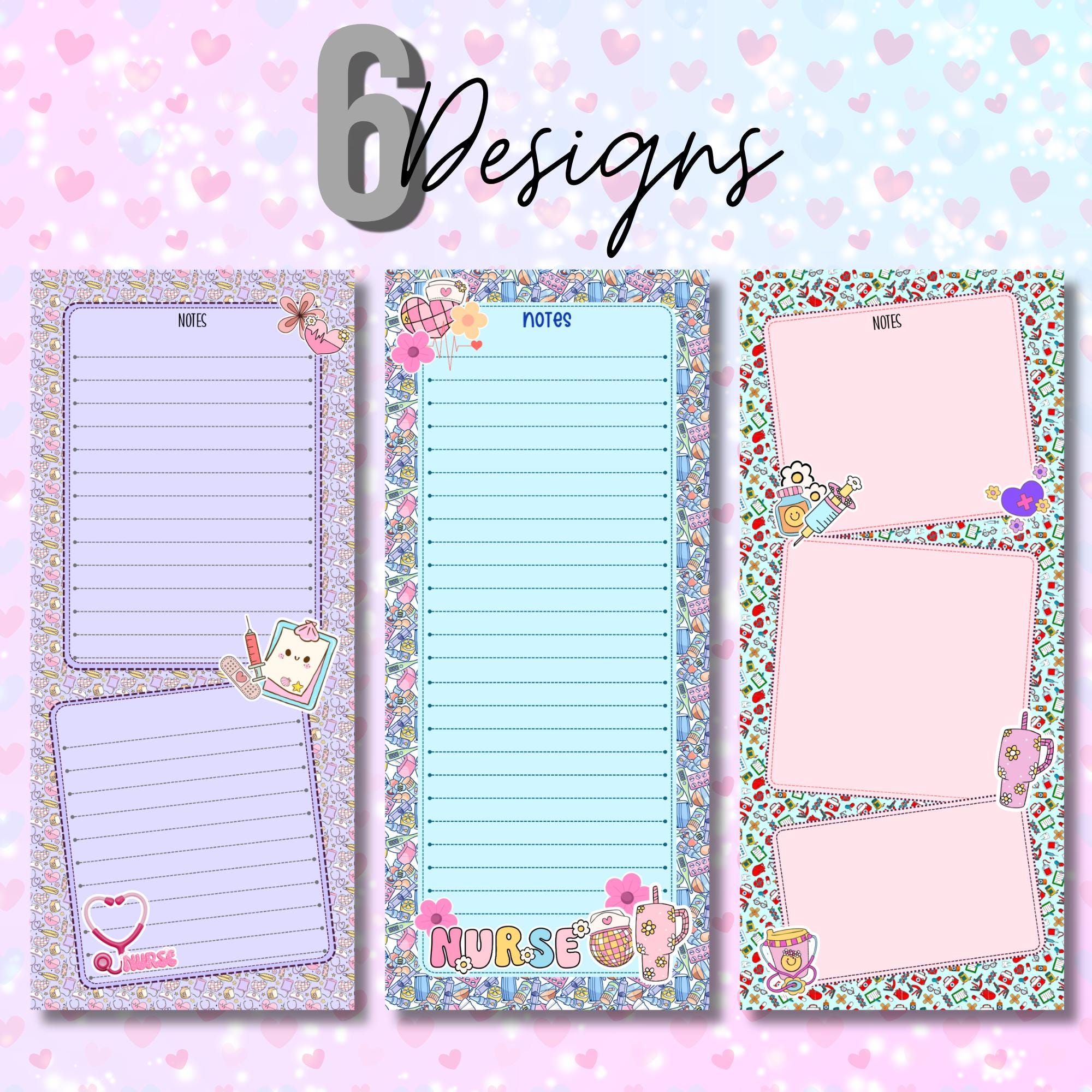 Nurses Notes Lettering Nurse Notepad Designs | Medical Notes Pages (PDF, PNG) - Etsy