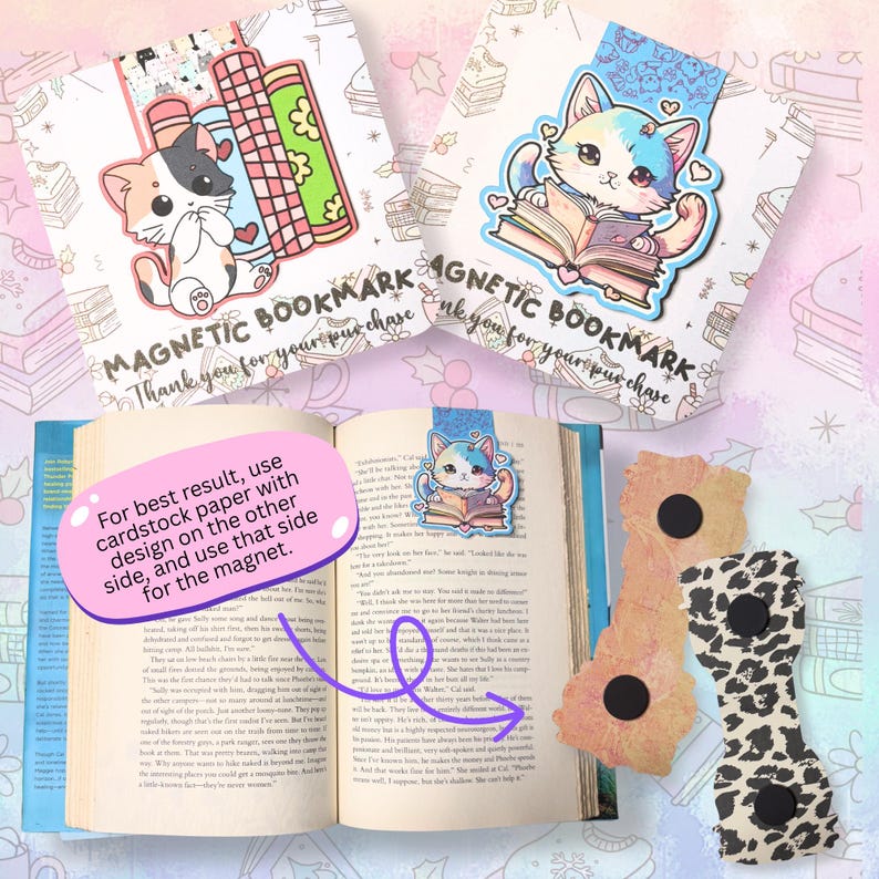 Magnetic Cat Bookmark Cricut Template Bundle – DIY Printable Templates ...