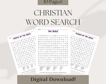 Jogo de Caça-Palavras Bíblico, Estudo Bíblico, Caça-Palavras, Jogo Cristão, Jogo Bíblico, Jogo de Igreja, Festa Cristã Imprimível, Atividade Infantil