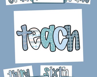 Teacher Grade Level PNG Bundle | K-6th Grade Winter Teacher Shirt Designs | Sublimation PNG Digital Download