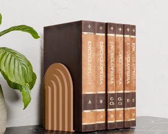 ECHO Bookends - Modern Book Organizer for Home Office Bookshelf Decor, Set of 2