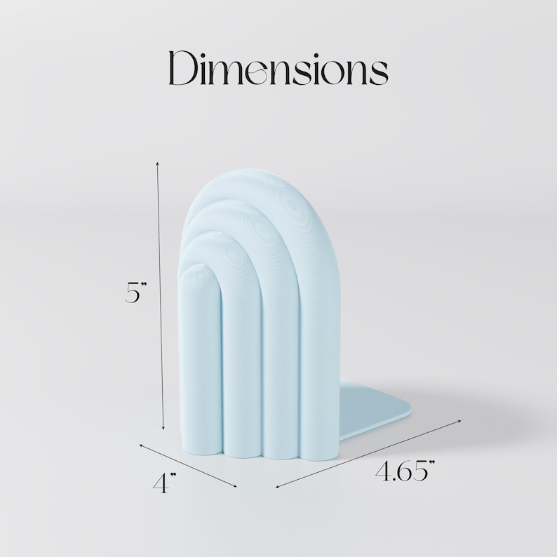 ice blue CLOUD bookend with dimensions