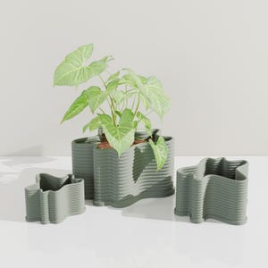 PUDDLE Planter - Organic Plant Pot with Drip Tray