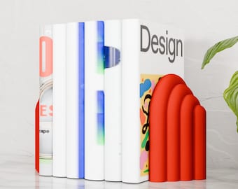 CLOUD Bookends - Colorful Book Organizer for Home Office Bookshelf Decor, Set of 2