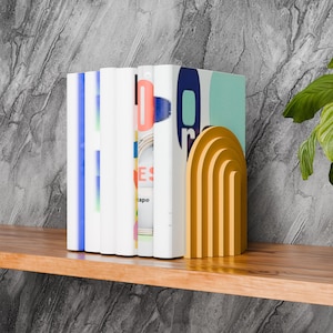 ECHO Bookends - Colorful Book Organizer for Home Office Bookshelf Decor, Set of 2