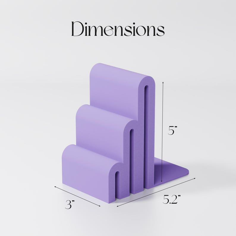 purple bookend dimensions