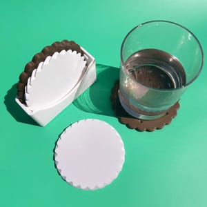 Ice Cream Sandwich Coasters with Holder - Set of 4 | Fun Novelty Chocolate Cracker Drink Coaster Set | Home Decor Gift for Food Lovers
