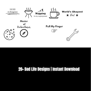 Dad Life SVG Bundle: 20+ Funny Quotes for Cricut (Digital Download PNG)