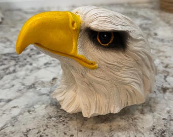 Handcrafted Plaster Eagle Head: Patriotic Wreath Attachment