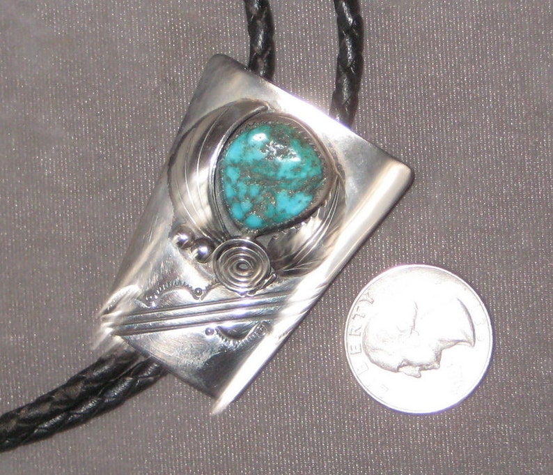 Great Vintage 1950s 1960s Sterling Artist Signed Native American G Gomez Bolo Tie image 3