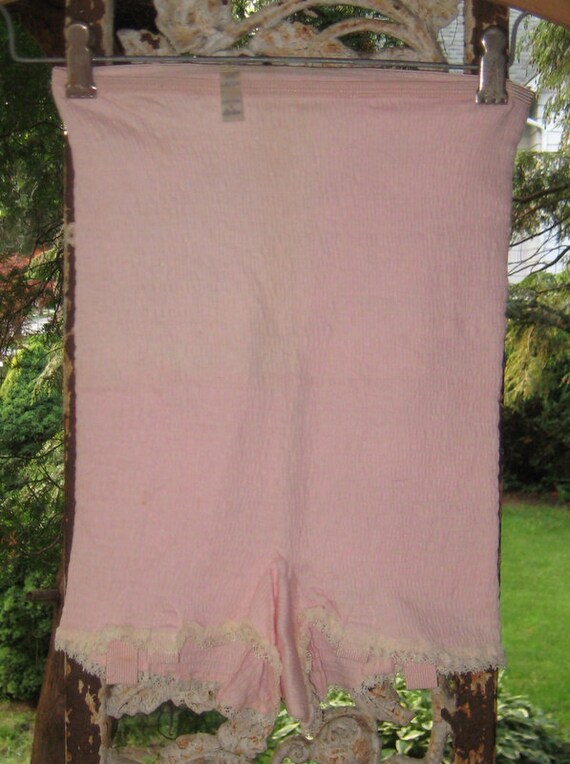 Fun Vintage NWOT Pink Panties Garters High Waist L