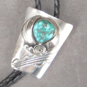 Great Vintage 1950s 1960s Sterling Artist Signed Native American G Gomez Bolo Tie image 2