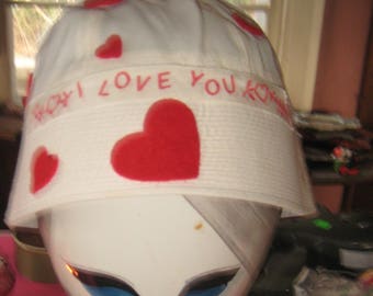 Sending My Love For Everyone to see 1970s Bucket Heart Hat Hand made