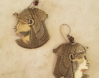 Estate sterling silver Egyptian earrings