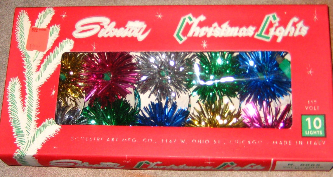 Vintage Silvestri Christmas Lights Box set Of Chic 10 Tinsel Etsy