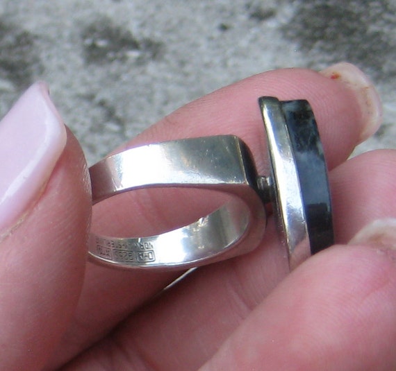 Vintage Sterling Silver Laborite Adjustable Ring … - image 4