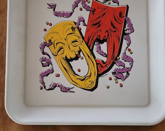 Great MCM Retro tray Dont cover me up Comedy Tragedy Metal Tray