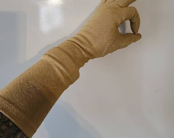 My Hands Look Great Vintage gold Glitter Gloves
