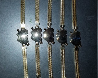 Old store stock double heart ID bracelets