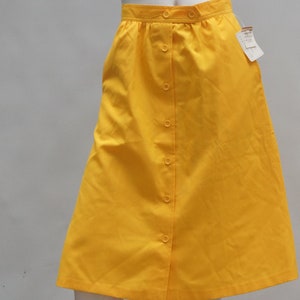 Vintage 70s Dead Stock Yellow A-Line Skirt With Tags Retro Mid Century Cottagecore