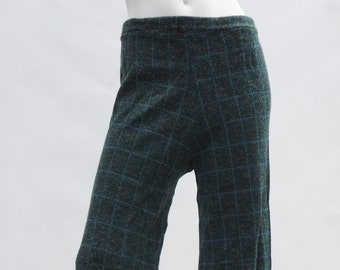 Vintage 60er-70er Jahre Damen Weite Strick Karo High Waist Hose Retro Mod