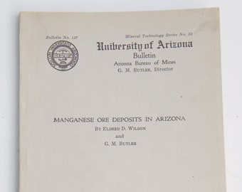 Vintage 30s University Of Arizona U Of A Bulletin AZ Bureau Of Mines 1930