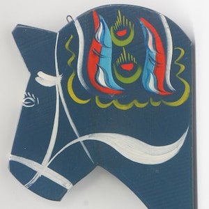 Vintage Swedish Rare Large Dala Horse Head Sign Scandinavian Country Style Farmhouse Collectible Gift Home Decor